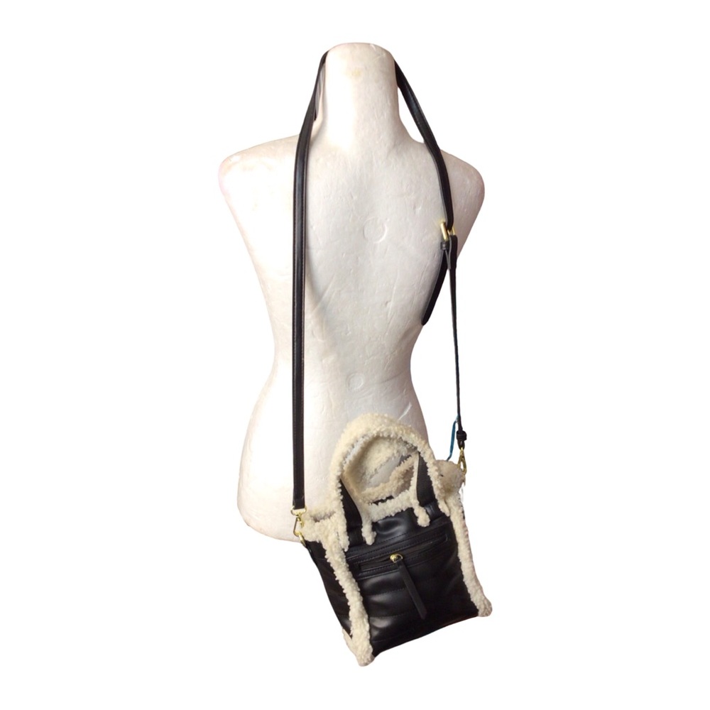 Aspen Black and Cream Faux Fur lined Mini Crossbody Bag